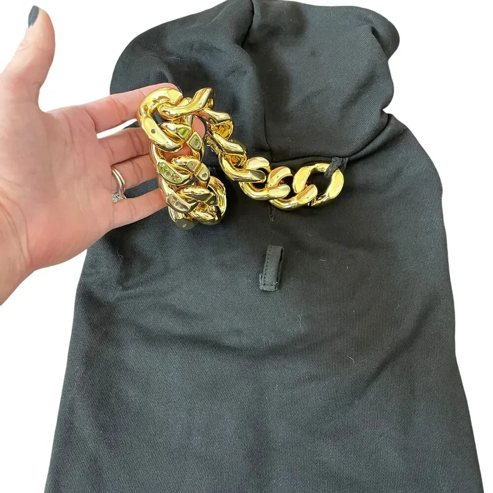 Snoop Doggie Dogg Deluxe Pet Hoodie Off The Chain Medium New Black Gold Costume